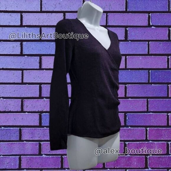 Rock & Republic Runch Wrap Rib-Knit Top(K010)- Size XS for Women - Picture 4 of 7